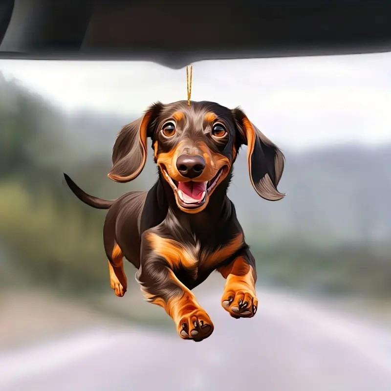 Acrylic Cute Dogthemed Car Hanger Perfect For Fun And Playful Accessories Auto