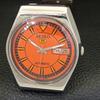 VINTAGE SEIKO 5 AUTOMATIC JAPAN 6309A MENS ORANGE COLOR DIAL WATCH a702737-1