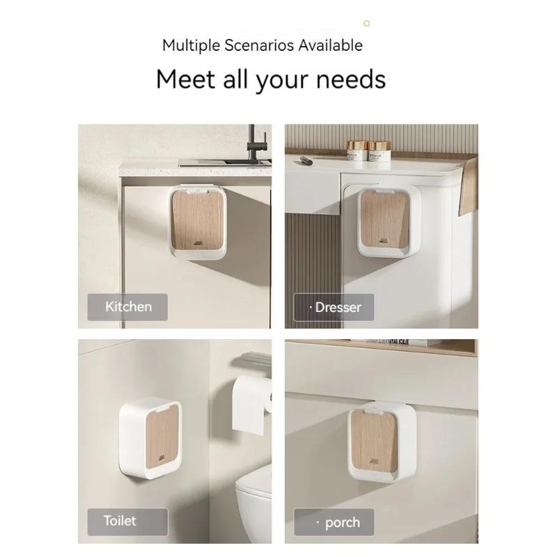 High Capacity Recycle Fashion 7L Wall-Mounted Smart Sensor Trash Can No Drilling Household Kitchen Bathroom Waste Bin for Home