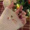 4PCS Christmas Themed Jewelry Set for Women - Santa Claus Elk Tree Star Crystal Earrings Stud Dangle Fashion Party Gift