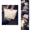 Stylish Large Capacity Pu Tote Bag For Women Retro Casual Woven Shoulder Handbag