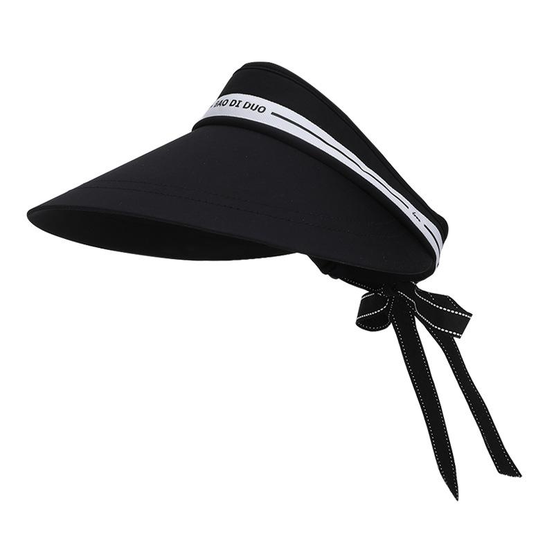 

Летняя шляпа от солнца женская универсальная модная шляпа с широкими полями и открытым верхом для путешествий на открытом воздухе, красивая шляпа от солнца со стримером