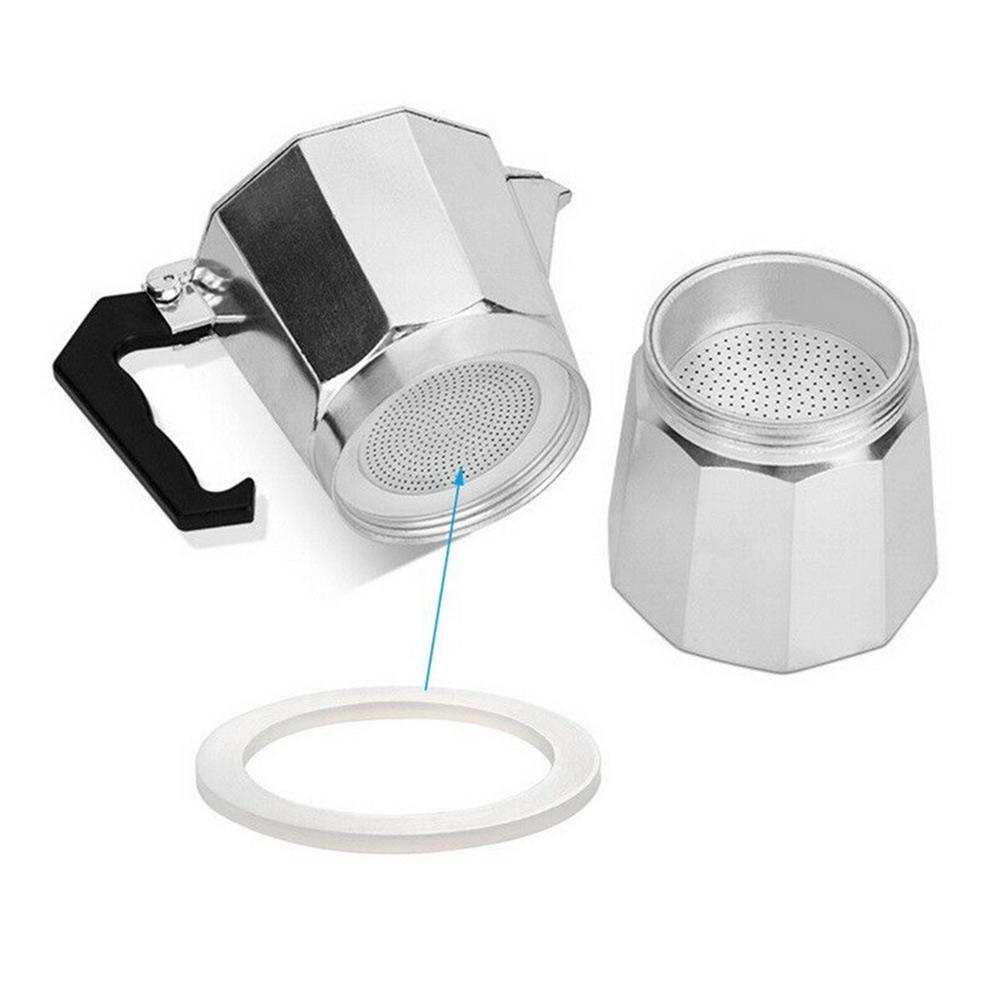 1 Set Replacement Gasket Seal For Coffee Espresso Moka Stove Pot Top Silicone Ring Gaskets With Sieve Coffee Maker Accessories