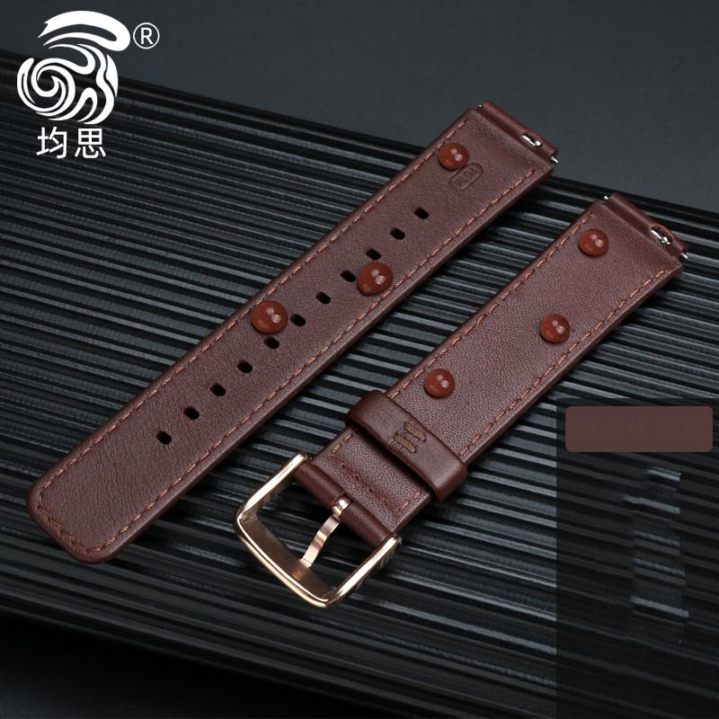 Watchband for Huawei B6 B5 Bracelet Leather Watch Strap  Mocha Brown Smart Wristband Stainless Steel Needle Male and Female Belt