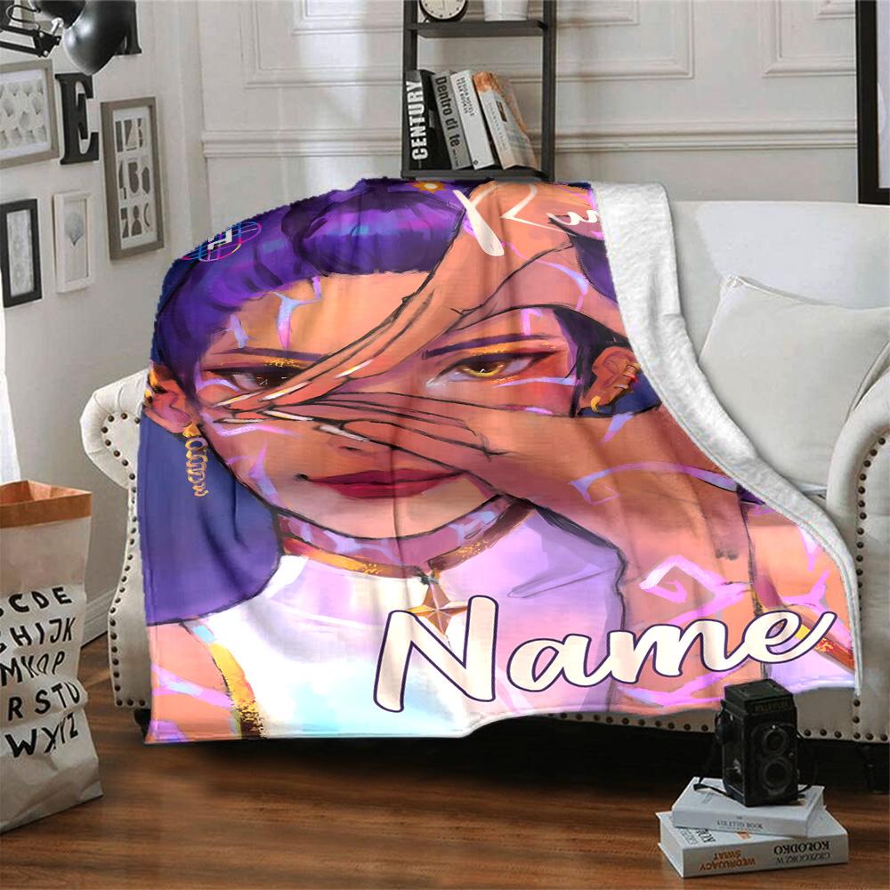 Customizable KPop Demon Hunters20 Throw Blanket – Personalized Name, All-Season Cozy Snug Blanket, Machine Washable, Personalized Blanket