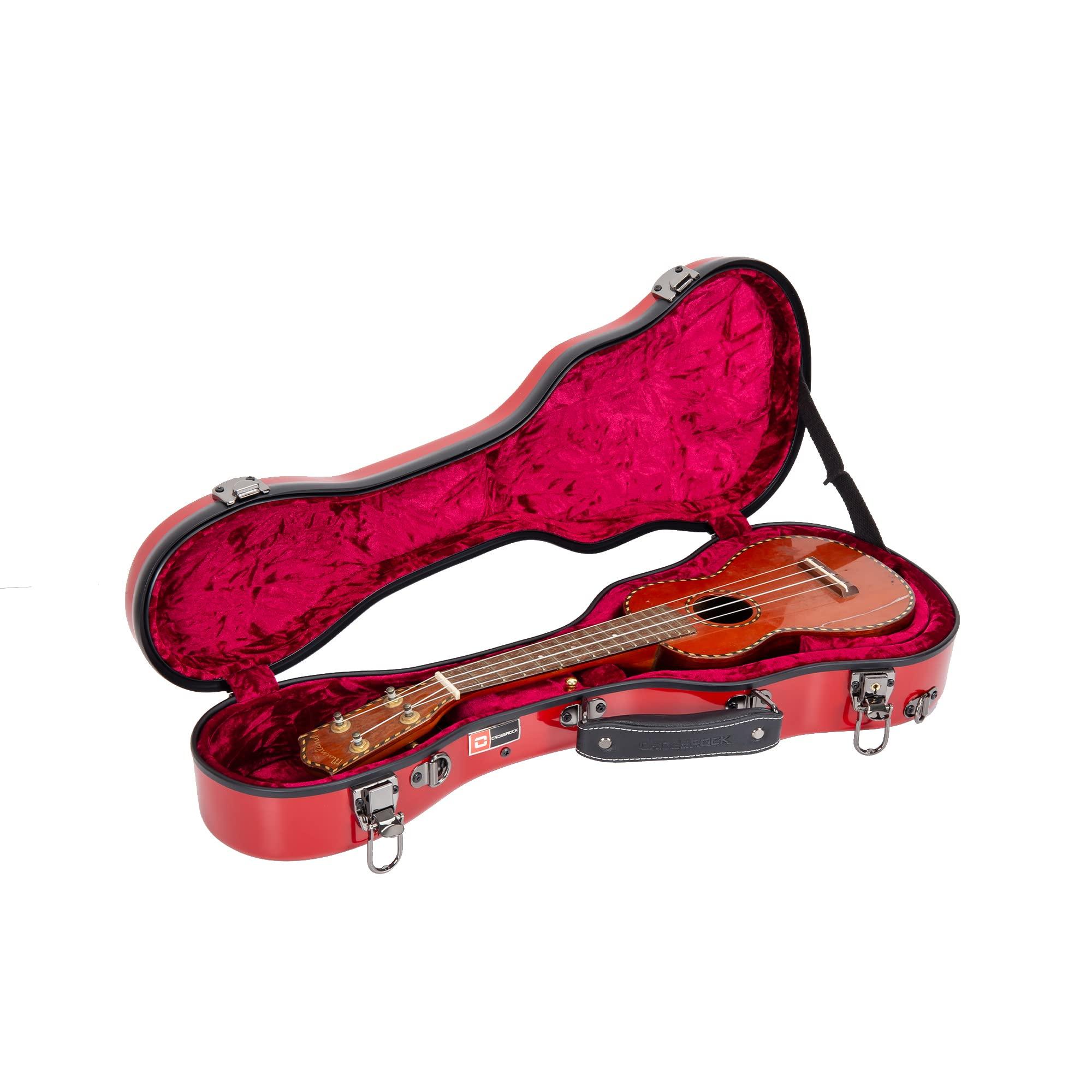 

CROSSROCK CRF1000SURD Fiberglass Hard Case for Soprano Ukulele, Red