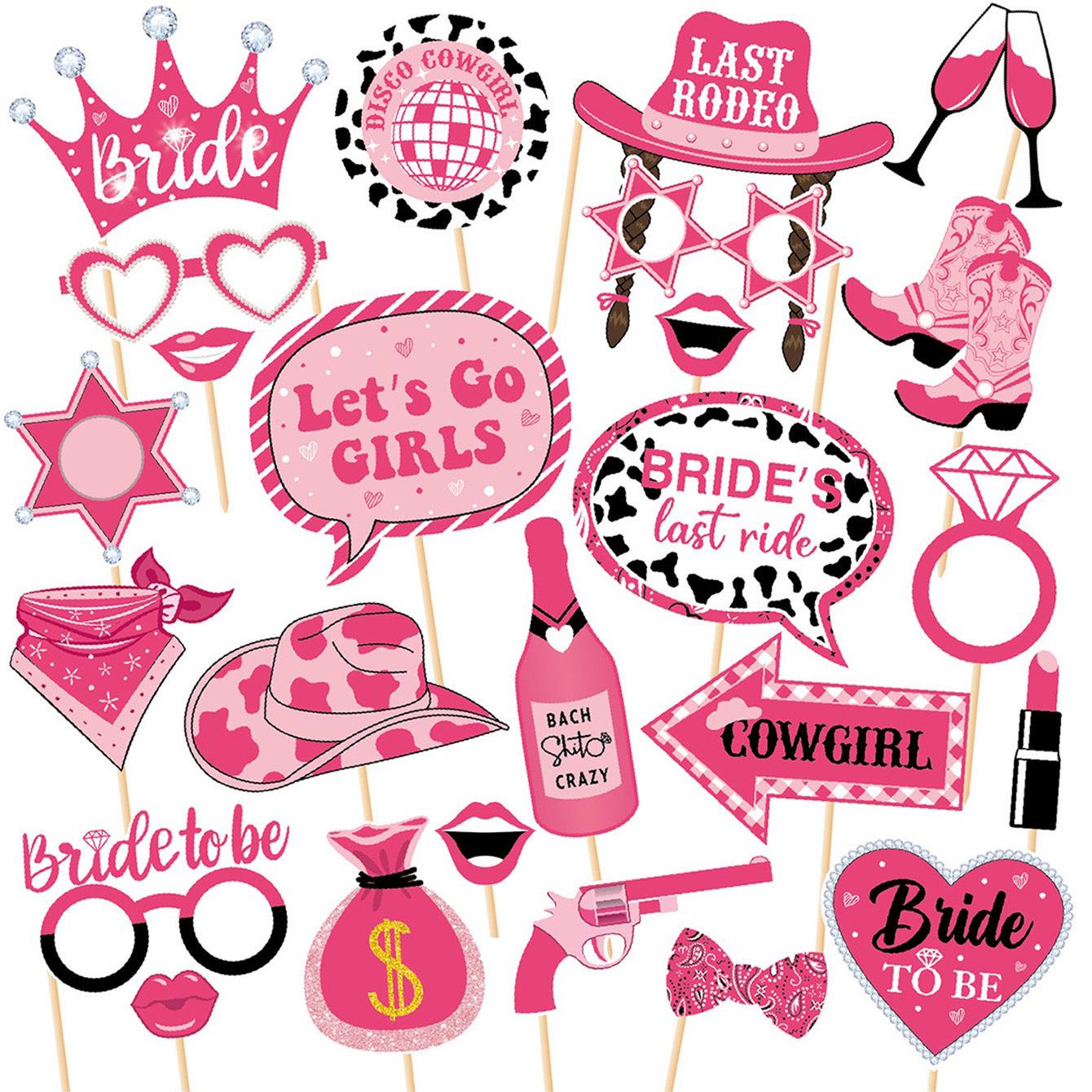 Bride-to-Be Western Cowboy Bachelorette Party Photo Props & Decorations