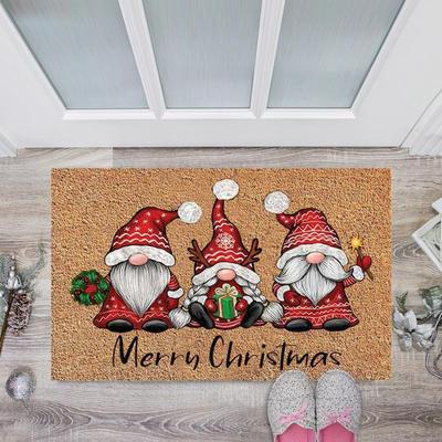 VIKAMA Christmas Gnome Welcome Doormat Indoor Outdoor Area Floor Mat 2025 New Year Home Decor Hallway Kitchen Entrance Carpet