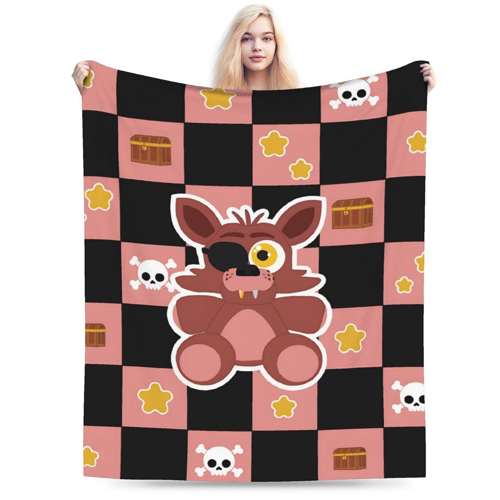FNAF At Freddys Blanket Flannel All Season Portable Super Warm Throw Blanket for Bedding Bedroom Bedspread
