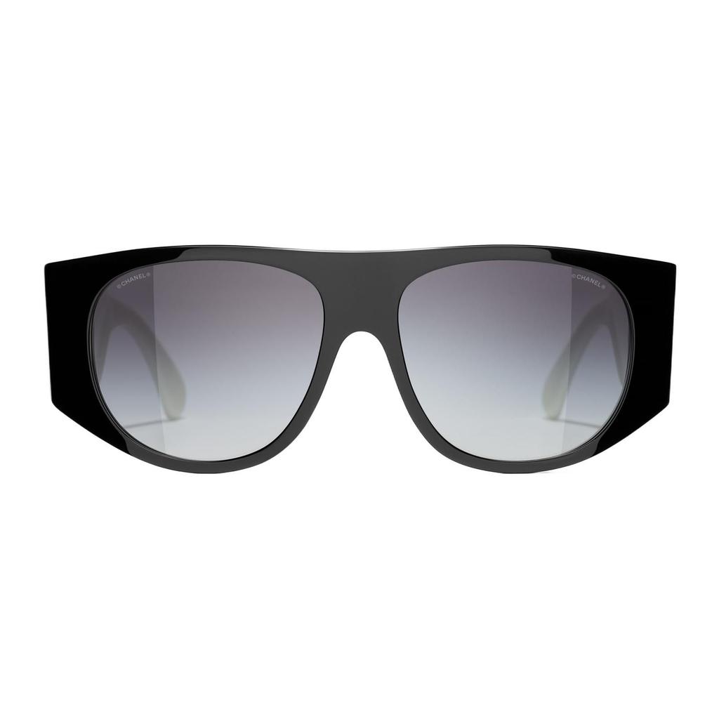 Chanel Rechteckig Acetat Grau Verlauf Unregelmäßig Sonnenbrille Damen Sonnenbrille A71465-X01081-S6561