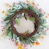 Corona de Flores Artificiales de Verano de 17.7 Pulgadas con Varios Tipos de Flores para Decoración de Puerta o Pared