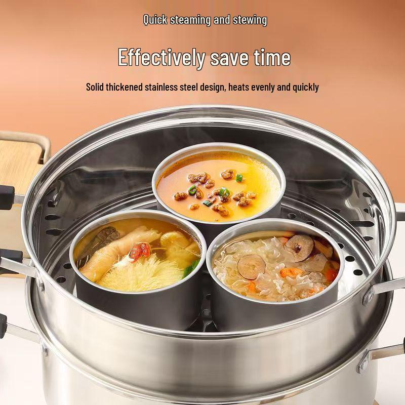 Mehrzweckschüssel aus Edelstahl mit Deckel - Schmortopf, Gewürzglas, Gewürzbox, Schmalztopf