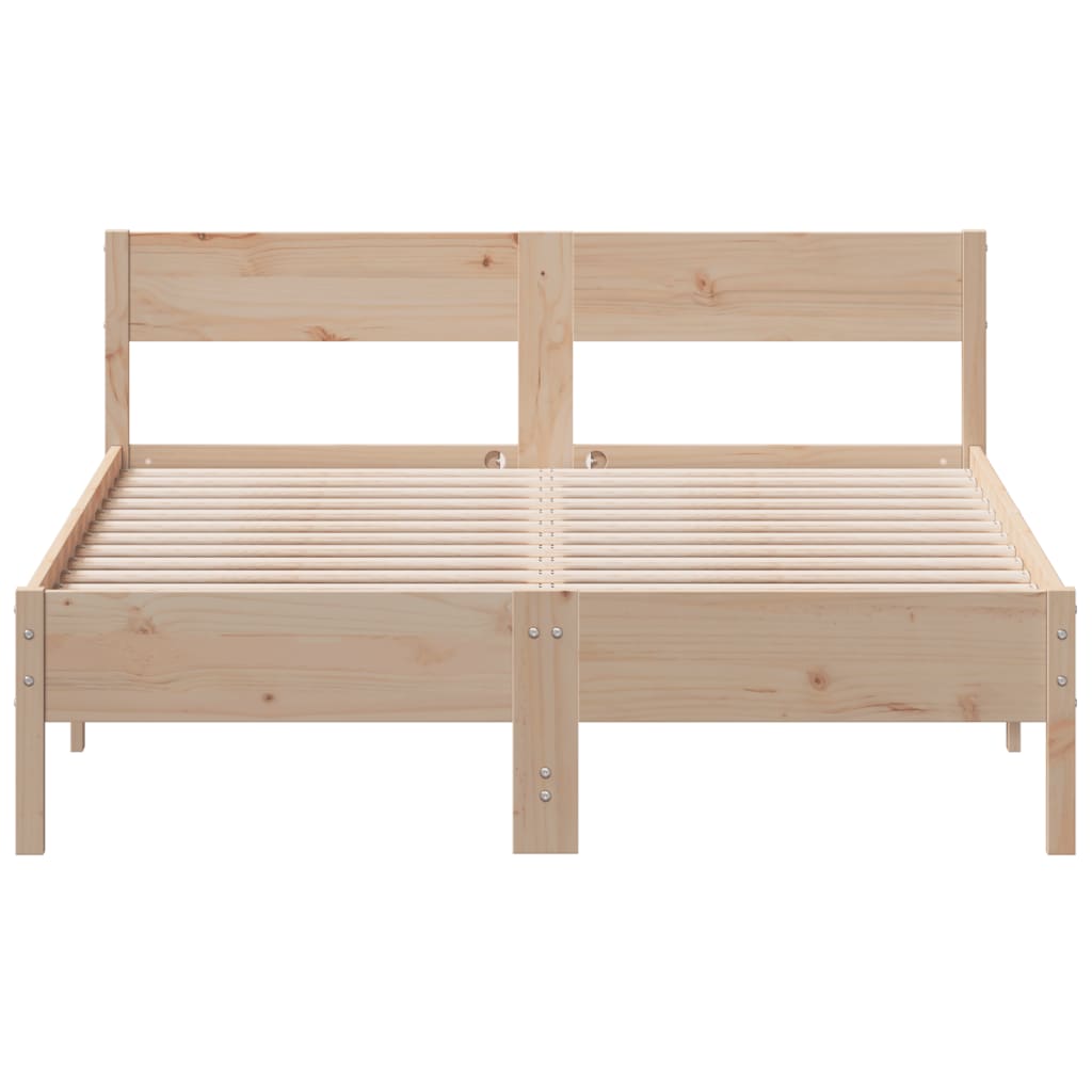 Vidaxl Bed Frame Without Mattress, 120X190 Cm, Solid Pine Wood