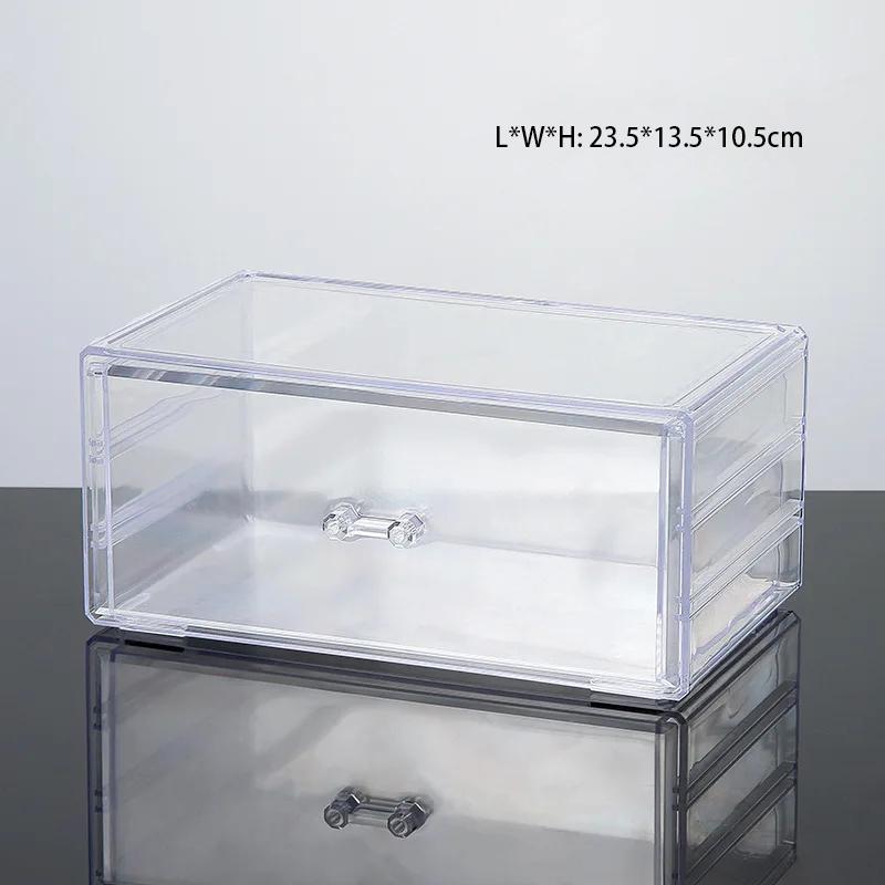 Acrylic Transparent Multi-layer Drawer Storage Box Cosmetics Makeup Organizer Beauty Tools Jewelry Mask Box Desktop Decoration