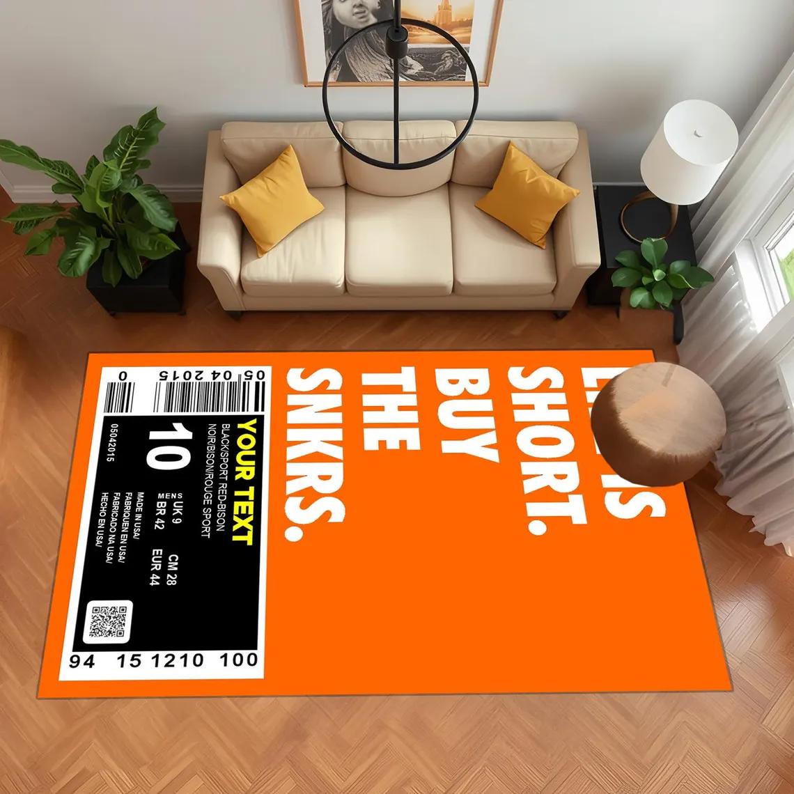 

Trendy Sneaker Design Rug for Bedroom Living Room Soft Carpet Floor Mat Skid Proof Cozy Decor Gift for Men Boys Home Style 40x60cm