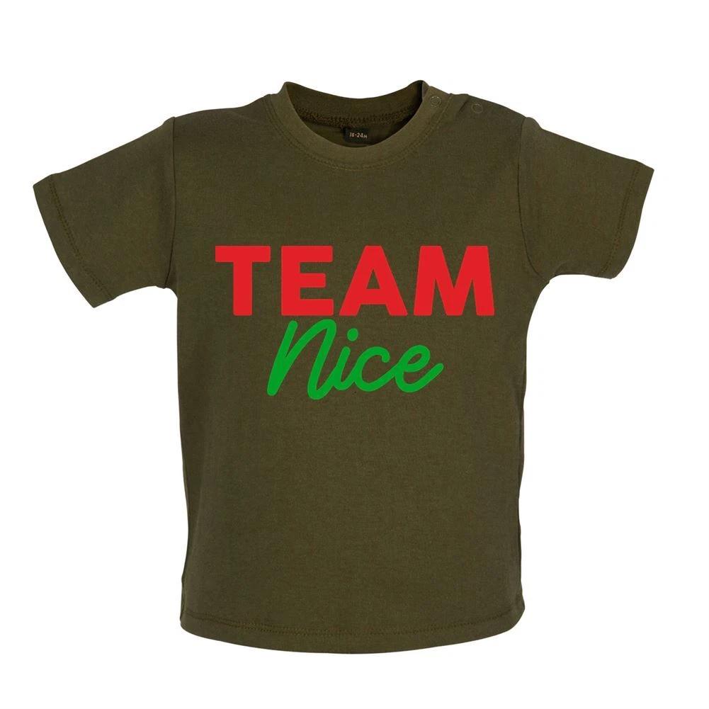 

Team Nice - Baby Kids Boys Girls Unisex T-Shirt / Babygrow - Santa Christmas Festive Naughty Funny List 100