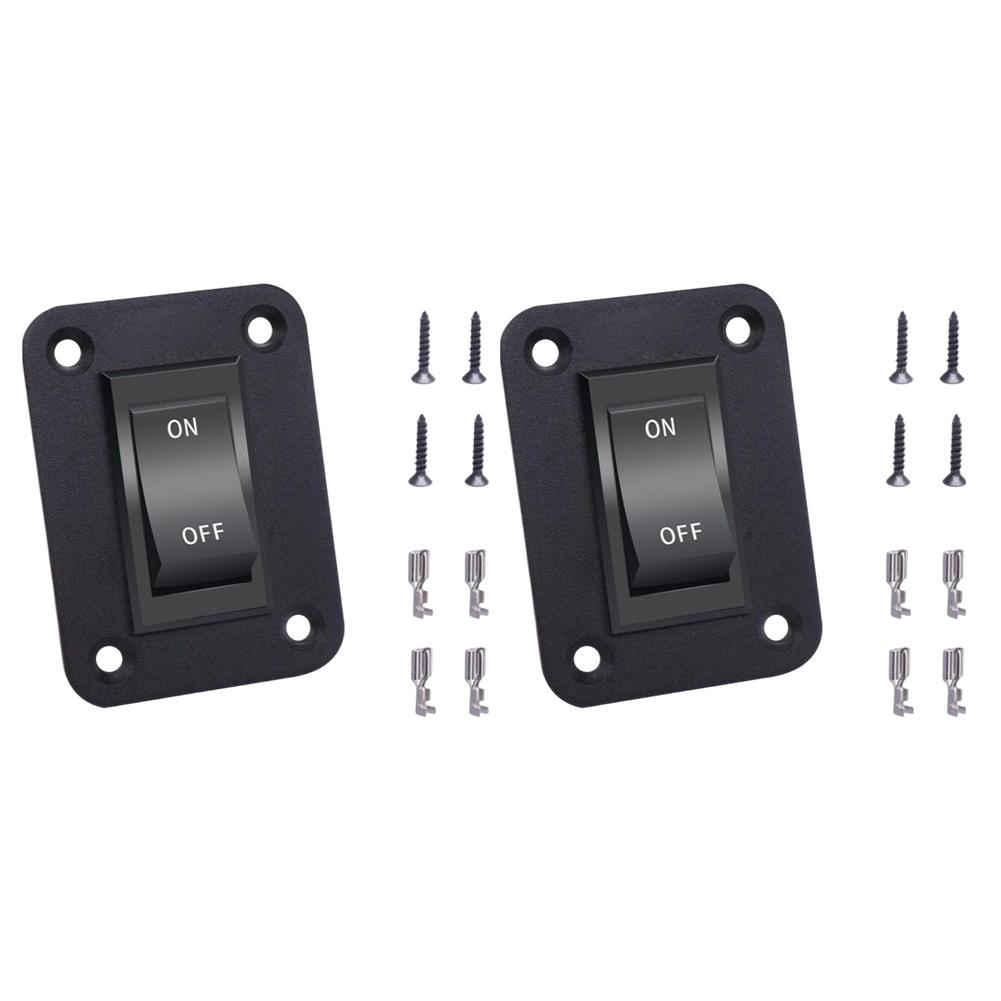 2PCS 12V 20A 4-Pin DPST Switch Panel Black On Off Rocker For RV Trailer Boat Camper Marine Car Truck Lighting Control SystemGood product
