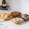 Retro Wooden High Feet Plate Cake Tray Fruit and Pastry Tray Desktop Storage Container Square Cake Trays Party Organizer
