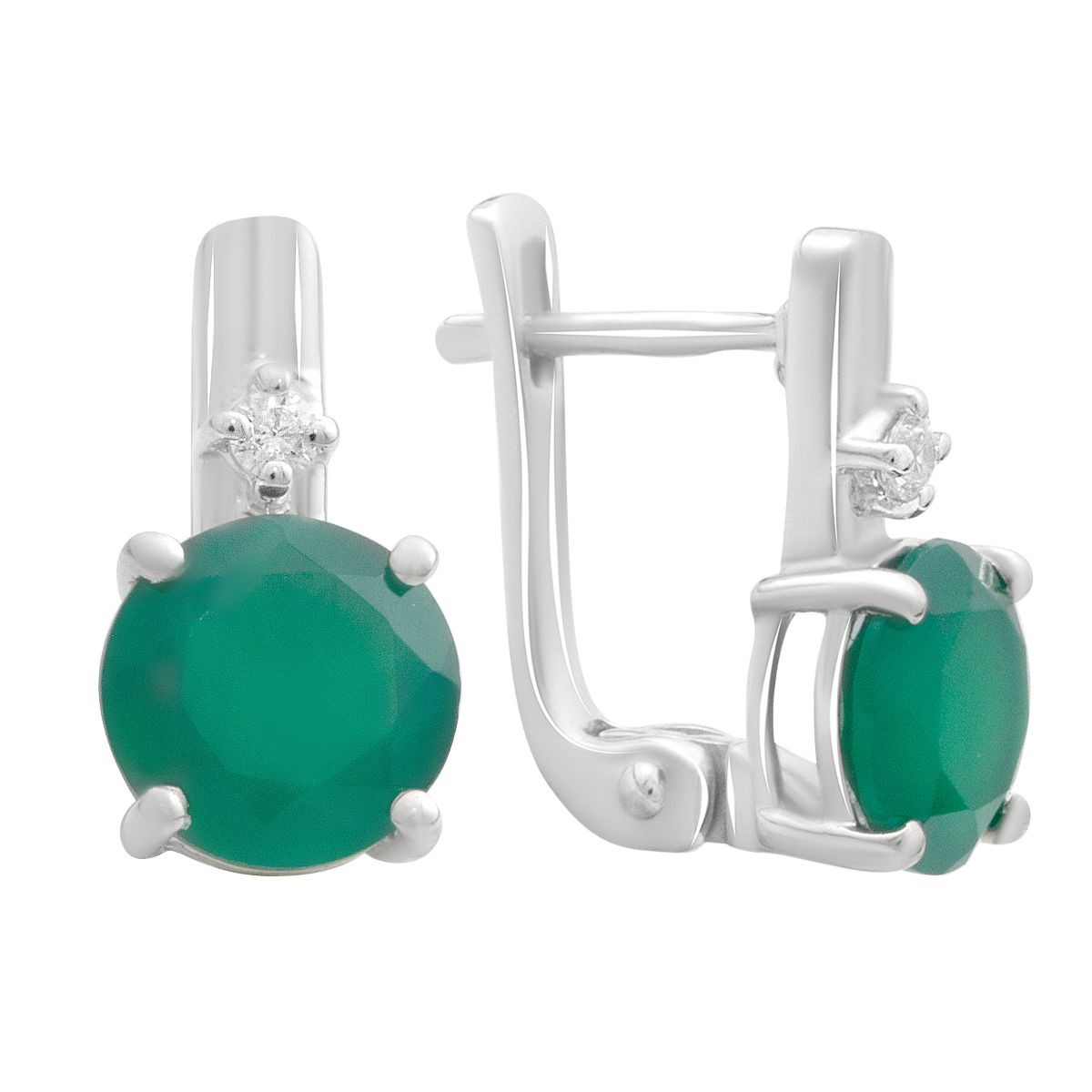 

Silver earrings with natural agate 3.432ct (2189794)