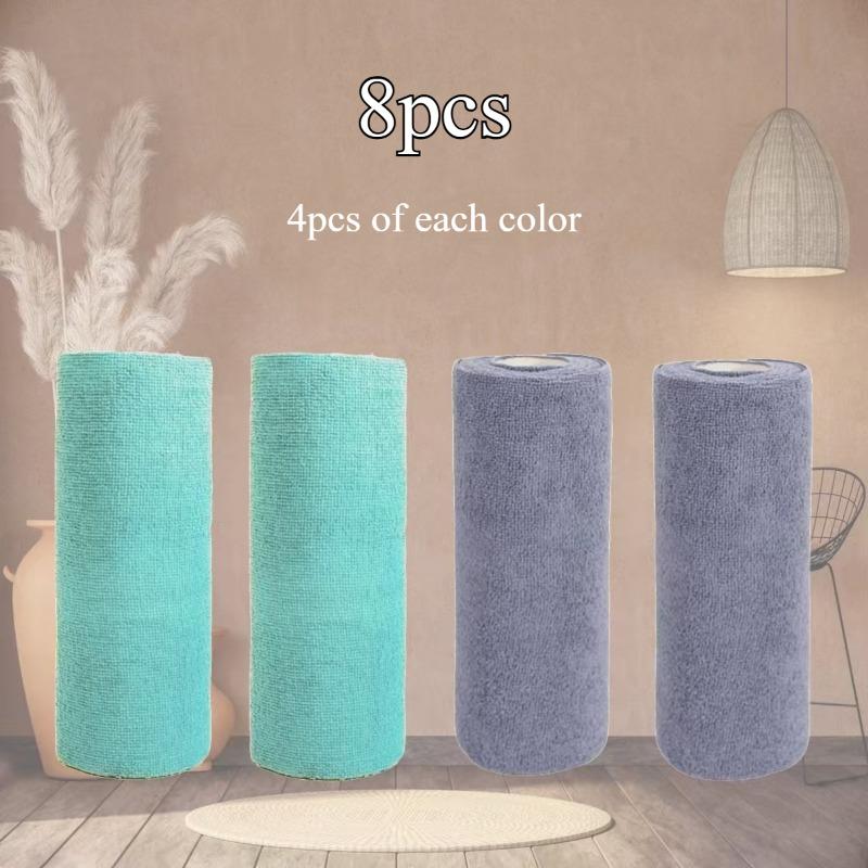 Reusable Cleaning Wipe Household Kitchen Cloth Microfiber Towel Rolls Dish Rags Wash Paper Towel Replacement 1 Roll of 20 Sheets