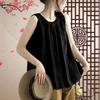 Cotton Linen Vest Women Summer Vintage Loose Casual Sleeveless Tops