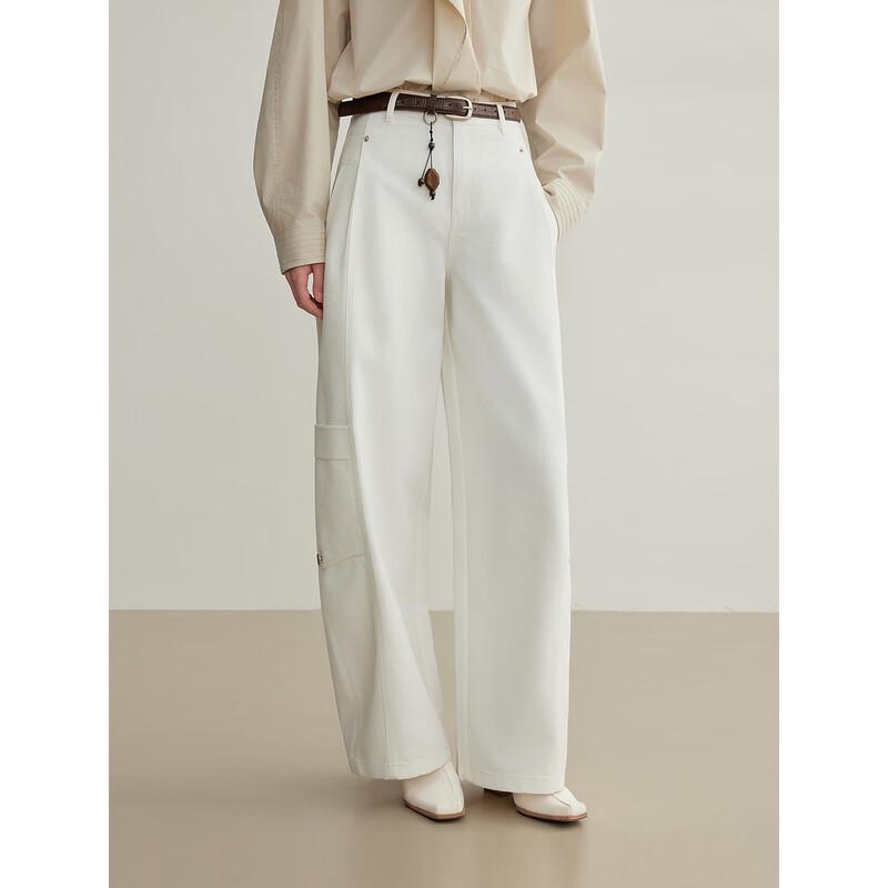ELLE Women s White Straight-Leg Casual Pants S