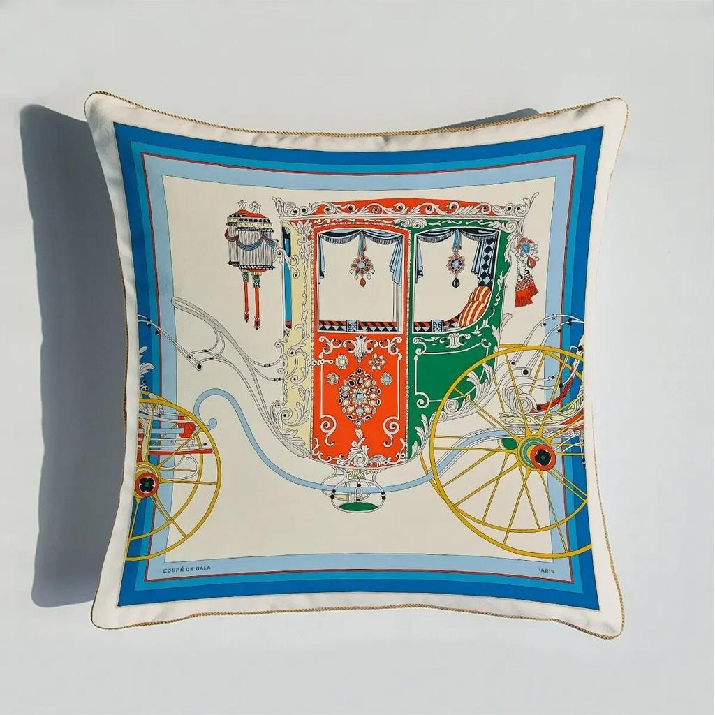 40/45/50/60cm Throw Pillow Polyester Cushion Cover Print Palace Rose Horse Pattern Sofa Couch Pillows for Home Decor Pillowcase