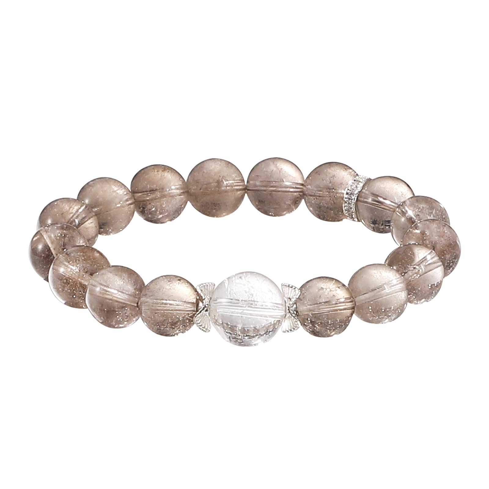 

Citrine and Smoky Quartz Natural Stone Bracelet with Power Stones and Protects Against Good Birthday Popular Prayer Beads for Men and [WIALLFU] [Good