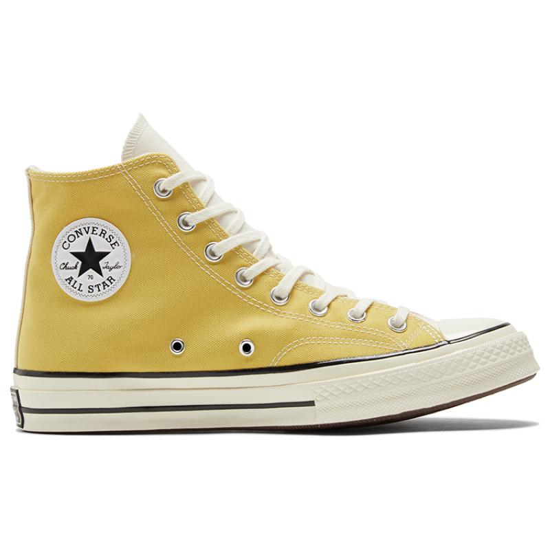 Converse Chuck Taylor All Star 70 Hi Hybrid Texture Saturn Gold Comfortable and Versatile High-Top Canvas Shoes Unisex Light Yellow Pink