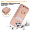 For iPhone 16e 16 15 14 13 12 11 Pro Max 16 Plus Case,Wallet Case with Card Holder, 360°Rotation Ring Kickstand Shockproof Cover