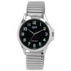 Montre - Q&Q - C36A-025PY - Acier Inoxydable 40 Mm - Cadran Noir Luminescent - Quartz Miyota 2035
