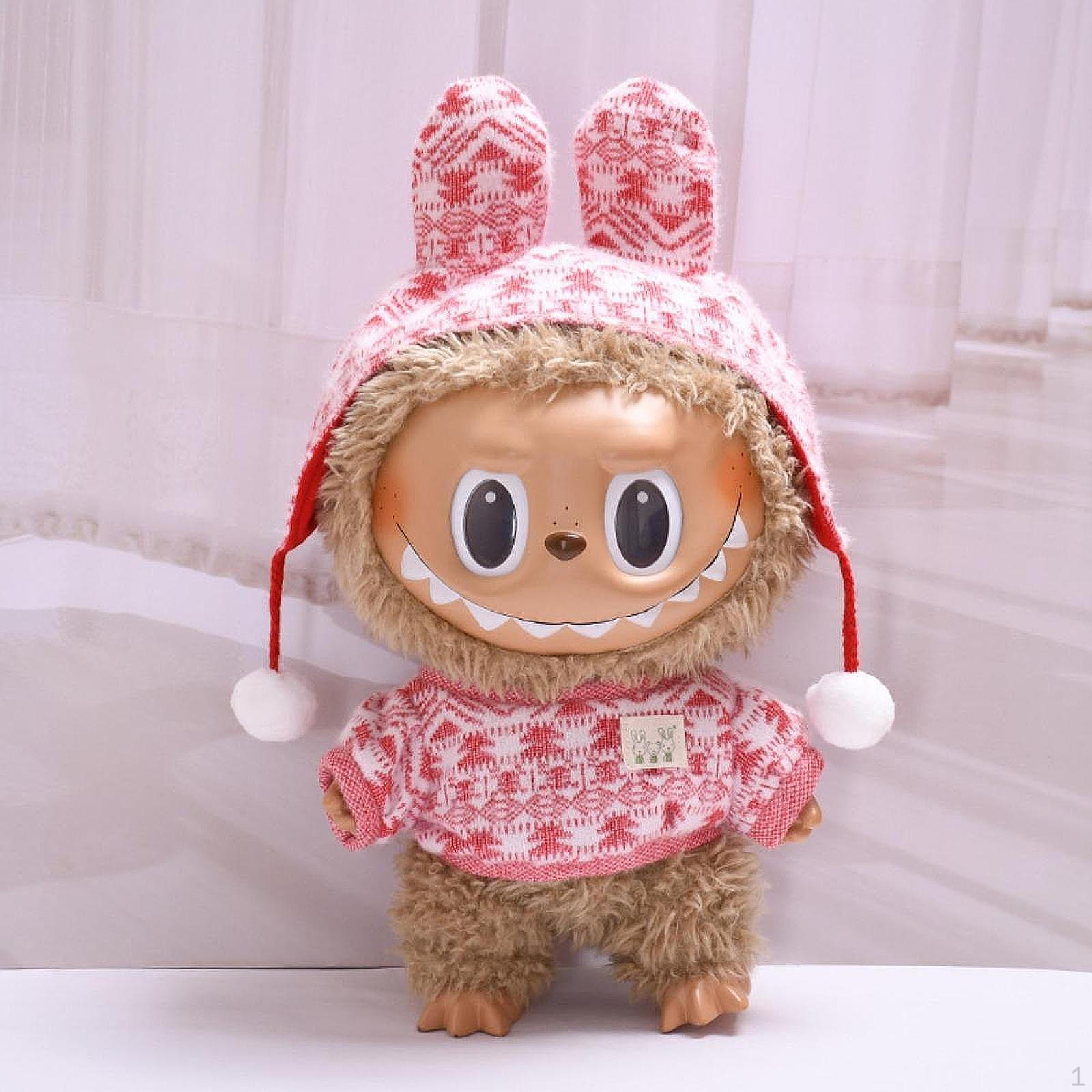 

Ляльковий светр своїми руками з капелюхом для плюшевих фігурок розміром 14,96 дюйма рожевий