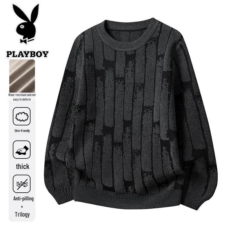 PLAYBOY Men's Round Neck Pullover Sweater