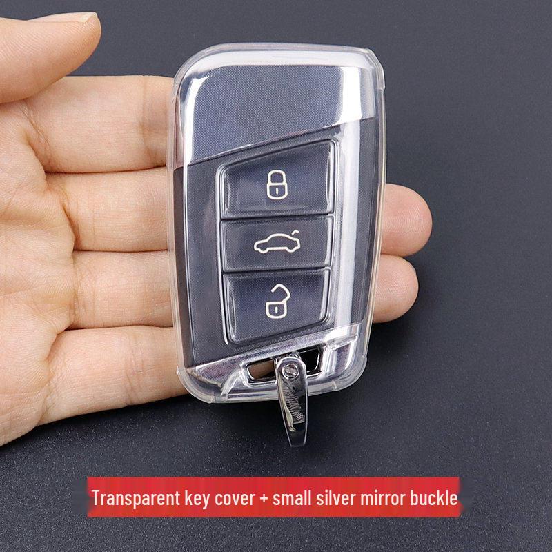Transparent Key Cover for Volkswagen Passat and Magotan CC, Compatible with New Models, Unisex, Fully Enclosed