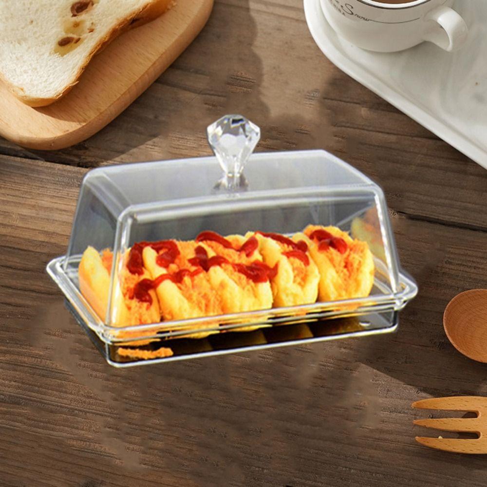Rectangular Butter Holder Acrylic Butter Keeper Tray Practical Clear Butter Dish Household