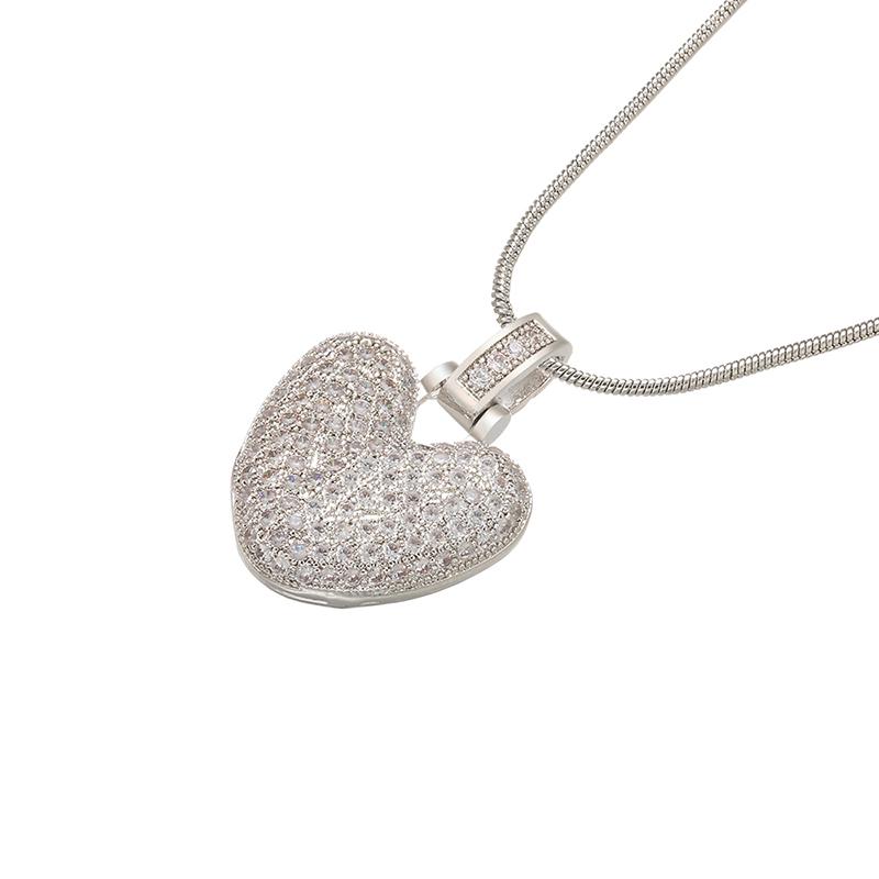 ZHUKOU Silver color Bubble initial letters necklaces 26 letters pendants necklaces for women Brass CZ Jewelry VL34