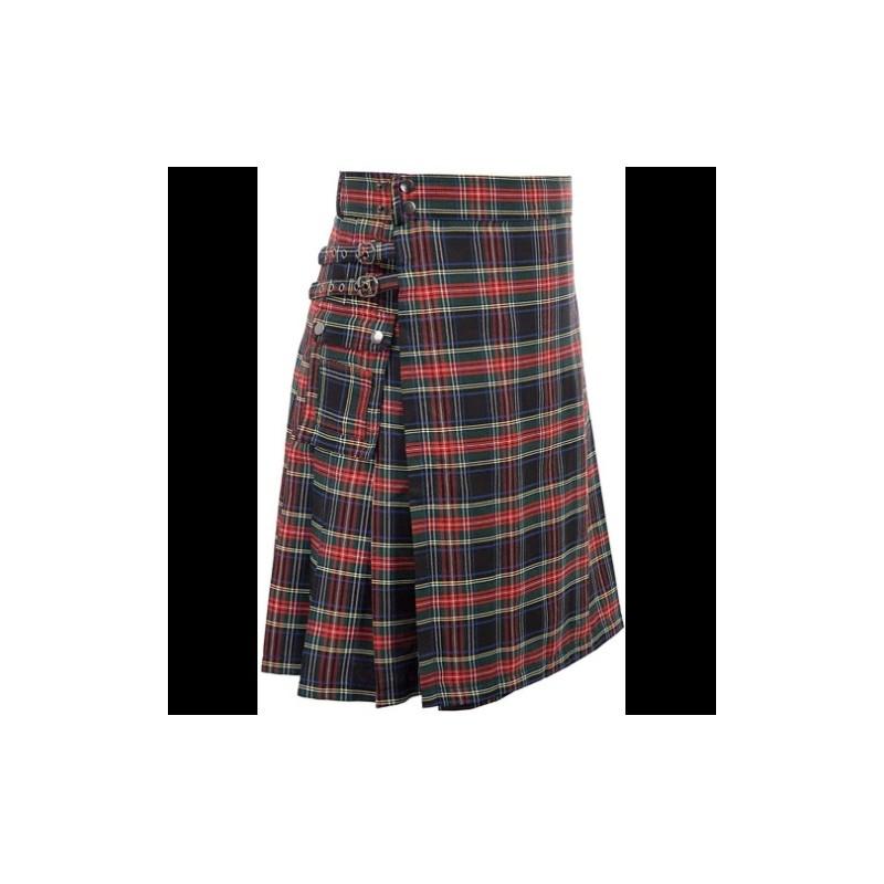 Codzienna krótka spódnica w kratę z tkaniny lnianej w stylu street fashion Prezent