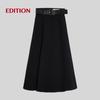 editionRED LABEL Women's 2025 Spring A-Line Silk Wool Midi Skirt