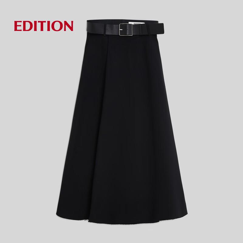 editionRED LABEL Women's 2025 Spring A-Line Silk Wool Midi Skirt