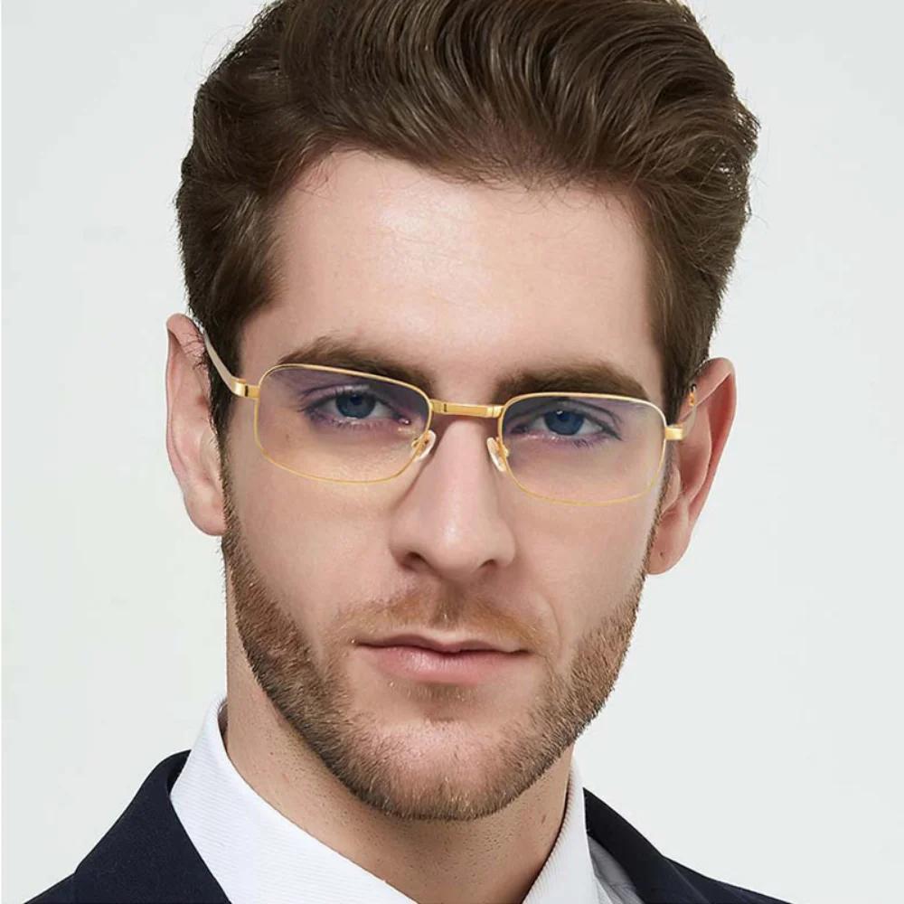 Men Reading Glasses HD Prescription Glasses Metal Frame Presbyopic Glasses Unisex Glasses 0 To +4.0 Eyeglasses