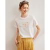 Women's Pure Cotton Letter Print Short-Sleeve T-Shirt
