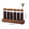 Elegant Wood Glass Coffee Bean Rack Stylish 12 Unit Coffee Bean Presentation Rack with Long and Short Glass Tube