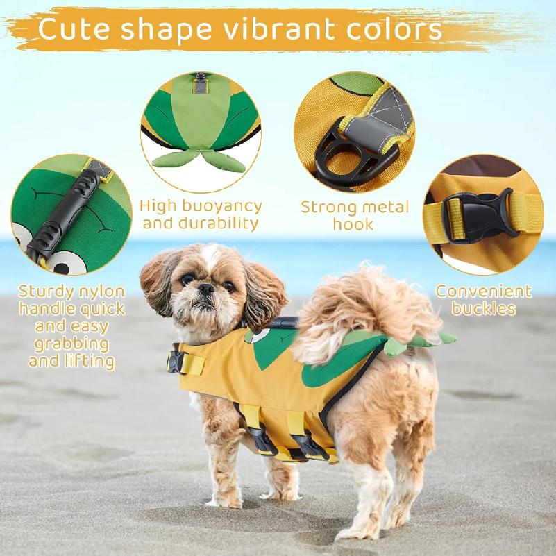 Dog Life Jacket for Swimming Boating Flotation Vests High Buoyancy Shark Pet Swim Safety Vest for Small Medium Large Dogs Swim