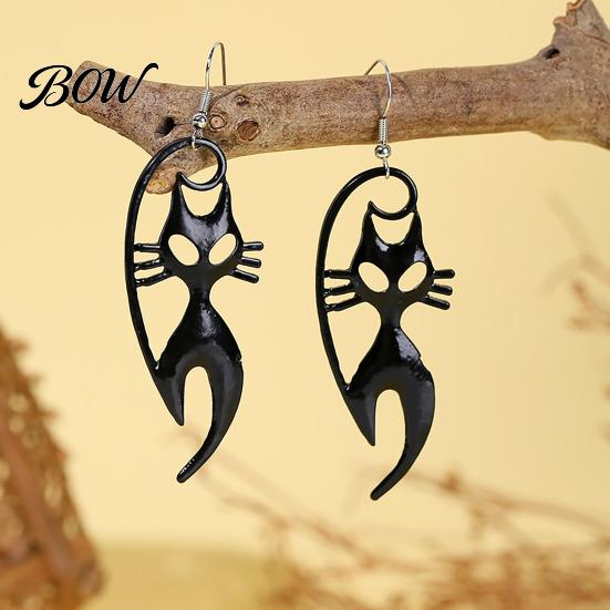 Stylish Gothic Jewelry for Parties 1 Pair Halloween Earrings Women, Skeleton Spider Pumpkin Statement Ghost Bat Dangle Earrings, Accessories Detailed