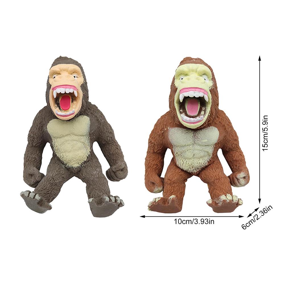 Wild Life Anime Figure Toys Decompression Toys TPR Monkey Gorilla Toys Realistic Wild Animal