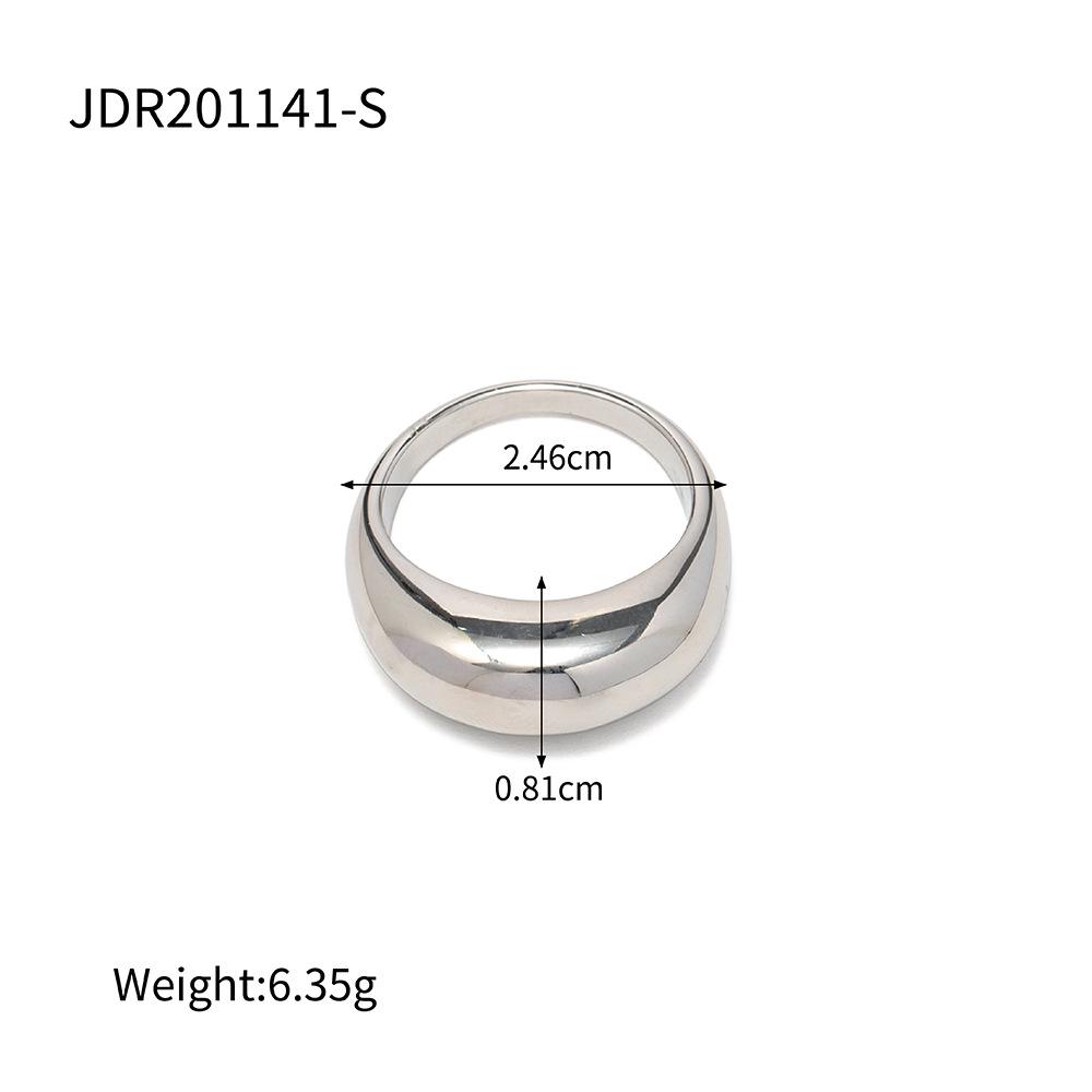 Übertriebener Retro-Modeschmuck Glatter Bogen Titanstahlring – Europäischer & Amerikanischer Stil Damenschmuck.