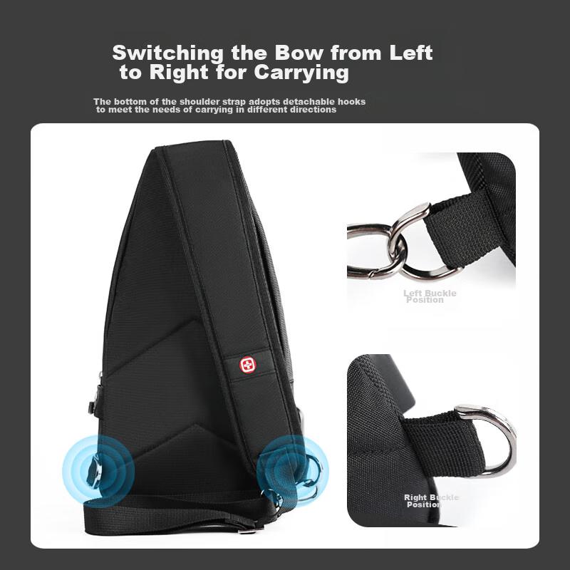 CROSSGEAR Chest Bag, Casual and Sport, Shoulder Bag, Flat Crossbody Bag, Cycling Phone Bag, Storage Pouch