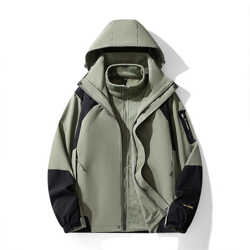 Mian Velvet New Autumn and Winter Jacket for Men Three-in-one Two-piece Jacket for Men and Women