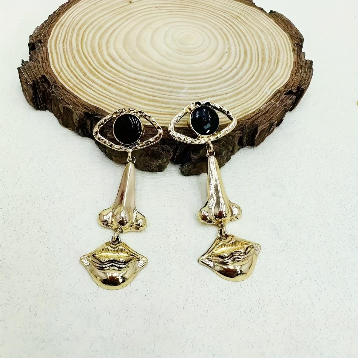 Личность Глаз Нос Рот Комбинация Висячие ТРИО Серьги Ретро Панк Стиль Креативный Женский — фото 2