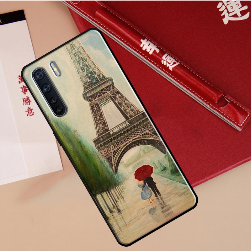 Paris Eiffel Tower Case For Oppo A40 A78 A54 A74 A94 A17 A57 A77 A76 A16 A96 A18 A60 A80 A38 A58 A98 A15 A5 Pro